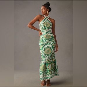 Anthropologie Lace the Label Halter Cutout Dress